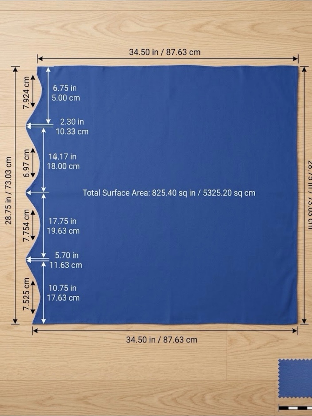 New Unbranded Royal Blue Solid Fabric Remnant / Piece